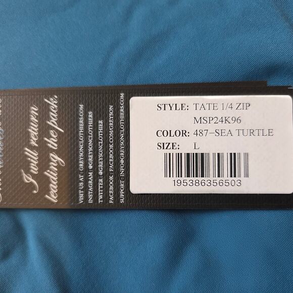 Greyson Golf Tate Quarter-zip Mockneck Shirt NWT Sea Turtle Teal Performance L - Picture 11 of 12